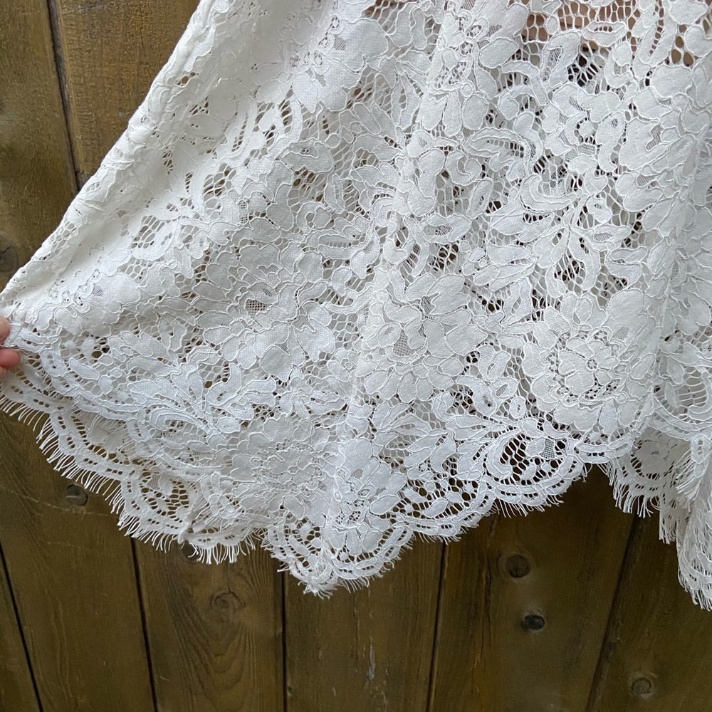 White Lace Midi Wedding Dress ๐ฟ M - Picture 4 of 7